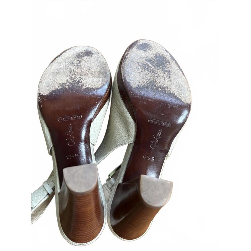 👠Cole Haan Air Snakeskin‎ Embossed Leather Slingback Heels – Size 9.5B - Picture 7 of 8